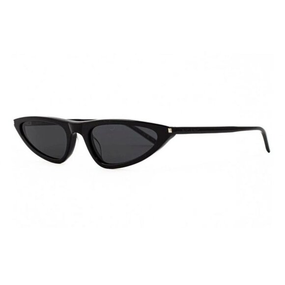 NEW SL703 001 SAINT LAURENT SUNGLASSES WOMEN BLACK OVAL EYEWEAR SL 703 001 - Picture 1 of 6